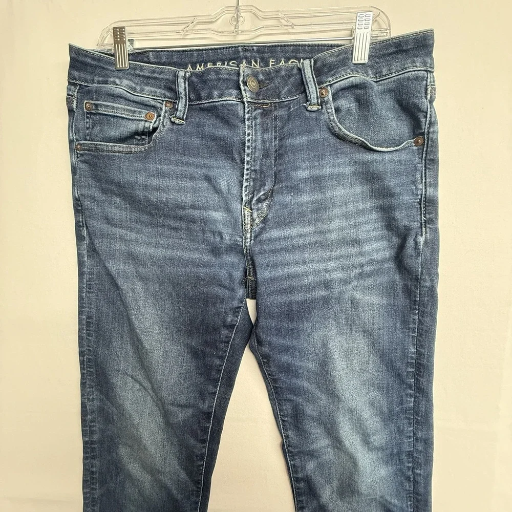 American Eagle Airflex 360 Skinny Men's 34x34 Blue Stretch Denim Real Slim Fit - Picture 7 of 12